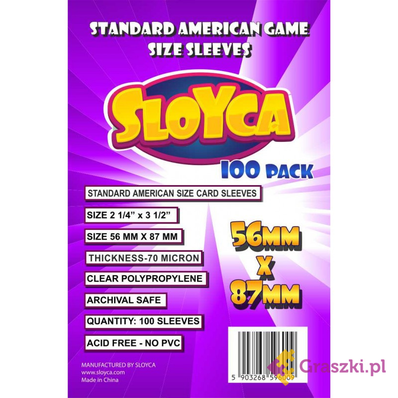 Koszulki na karty Sloyca (56x87mm) "Standard American" Koszulki na karty Sloyca (56x87mm) "Standard American"
