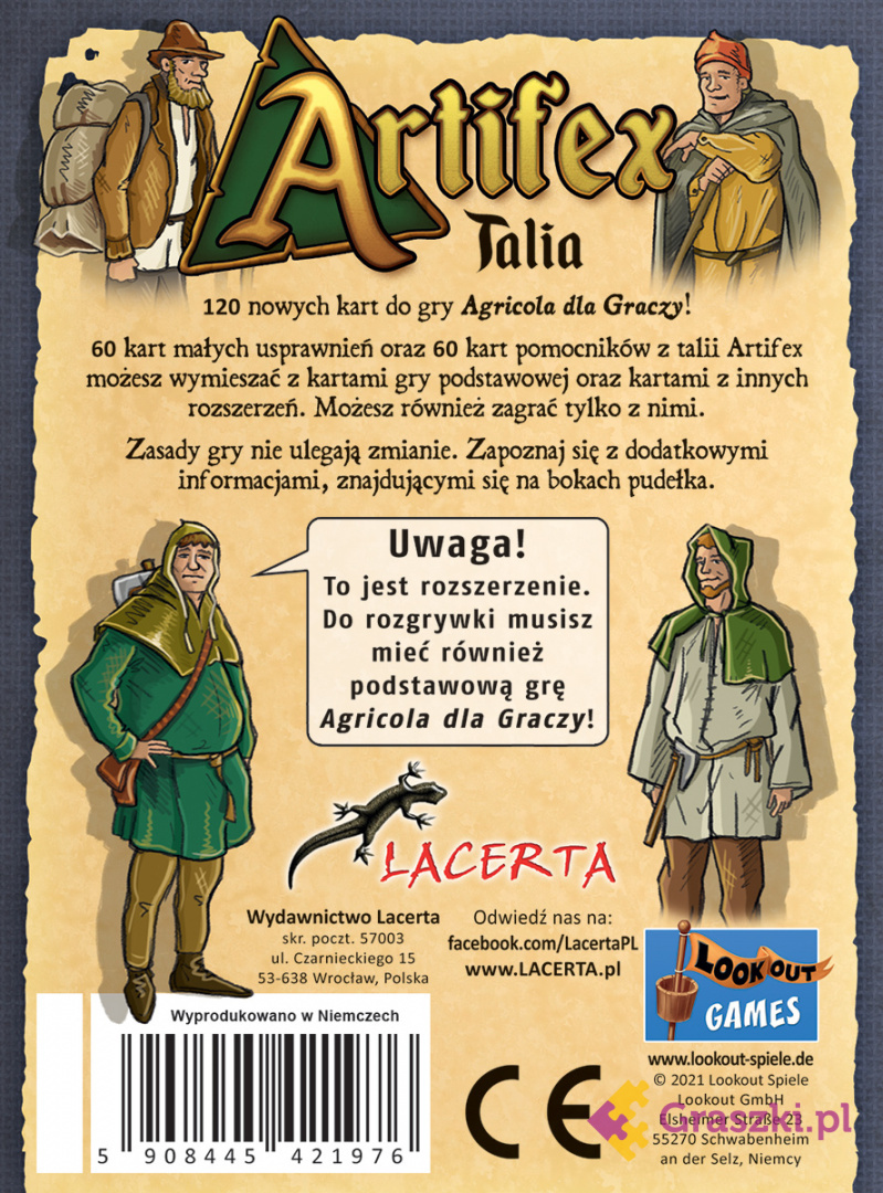 Agricola (wersja dla graczy): Talia Artifex tył Agricola (wersja dla graczy): Talia Artifex tył
