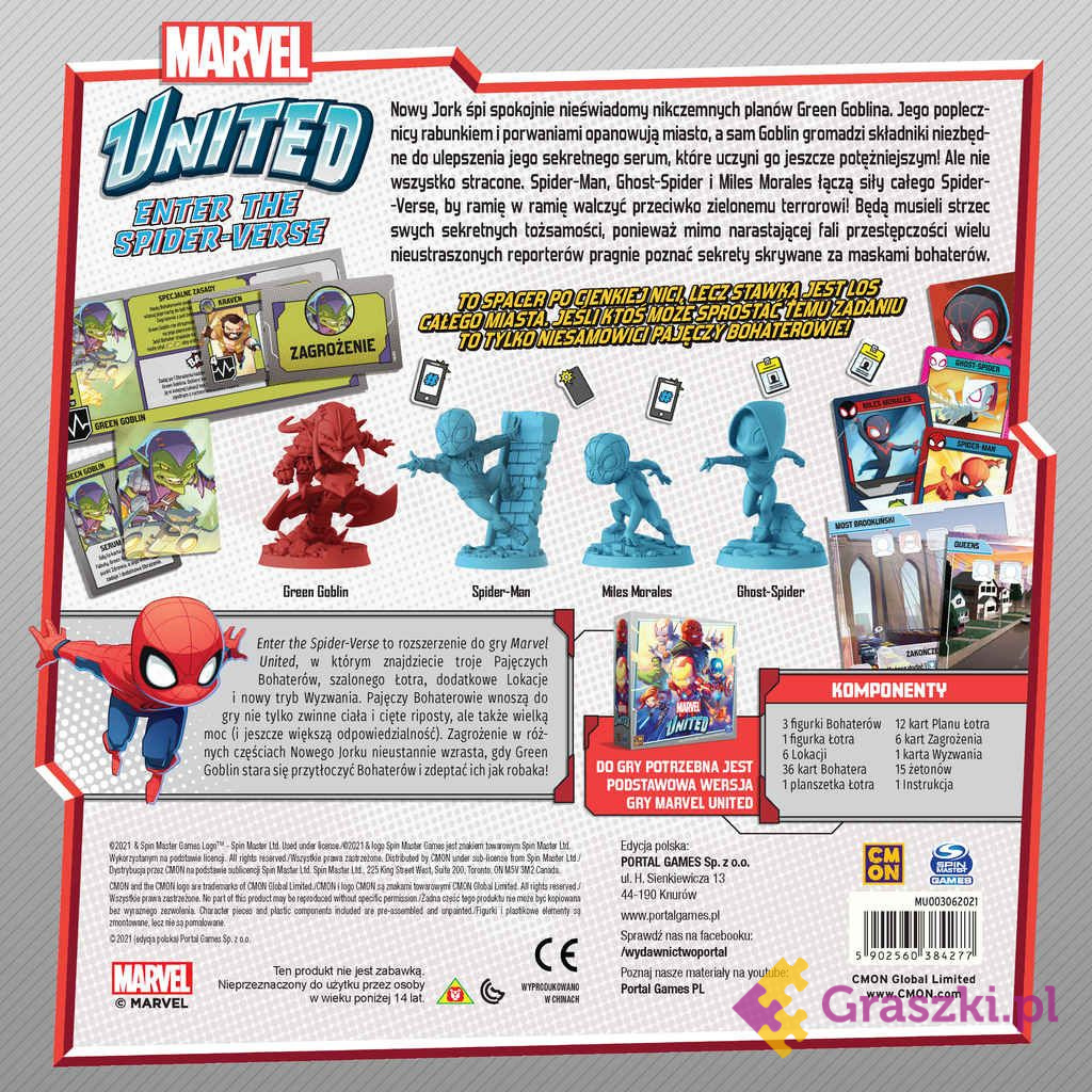 Marvel United: Enter the Spider-Verse tył Marvel United: Enter the Spider-Verse tył