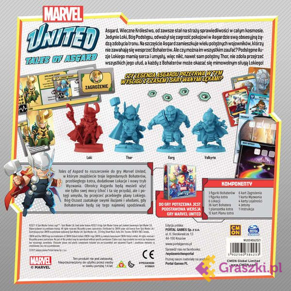 Marvel United: Tales of Asgard tył Marvel United: Tales of Asgard tył