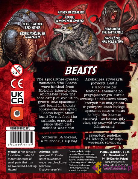 Neuroshima HEX 3.0: Beasts PL/ENG tył Neuroshima HEX 3.0: Beasts PL/ENG tył