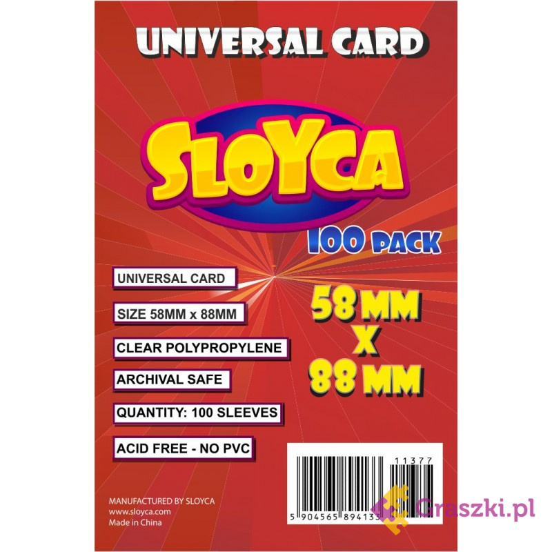 SLOYCA Koszulki Universal Card (58x88mm) 100 szt SLOYCA Koszulki Universal Card (58x88mm) 100 szt