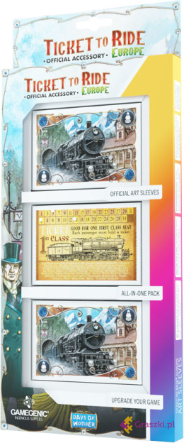 Koszulki Wsiąść do pociągu Europa Gamegenic: Ticket to Ride - Europe Art Sleeves (58 x 90 mm)