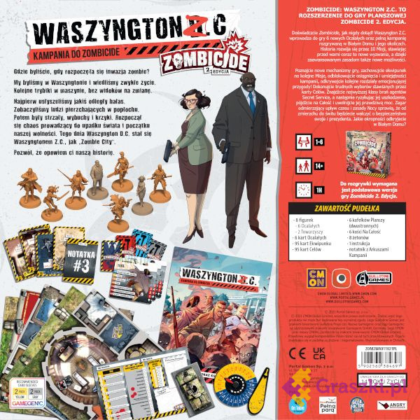 Zombicide 2.0: Waszyngton ZC gra planszowa tył Zombicide 2.0: Waszyngton ZC gra planszowa tył