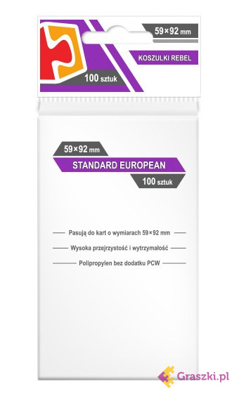Koszulki na karty Rebel (59x92 mm) "Standard European", 100 sztuk Koszulki na karty Rebel (59x92 mm) "Standard European", 100 sztuk