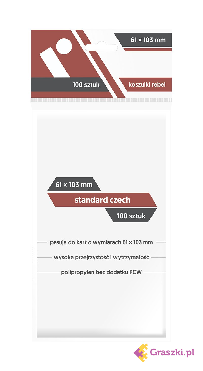 Koszulki na karty Rebel (61x103 mm) "Standard Czech", 100 sztuk Koszulki na karty Rebel (61x103 mm) "Standard Czech", 100 sztuk