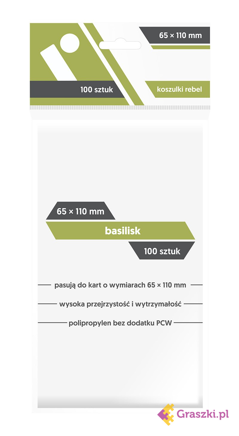 Koszulki na karty Rebel (65x110 mm) "Basilisk", 100 sztuk Koszulki na karty Rebel (65x110 mm) "Basilisk", 100 sztuk