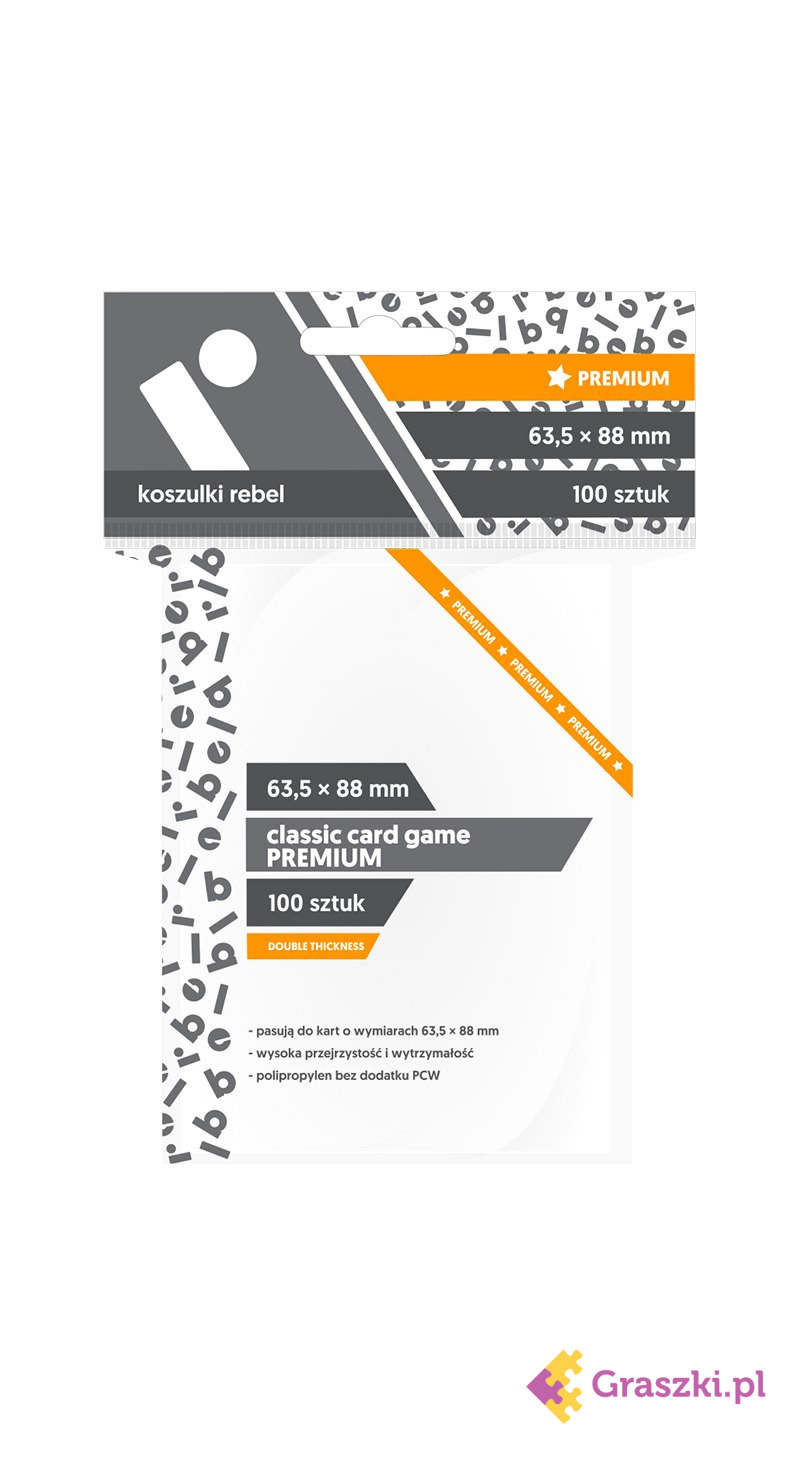 Koszulki na karty Rebel (63,5x88 mm) "Classic Card Game Premium", 100 sztuk Koszulki na karty Rebel (63,5x88 mm) "Classic Card Game Premium", 100 sztuk