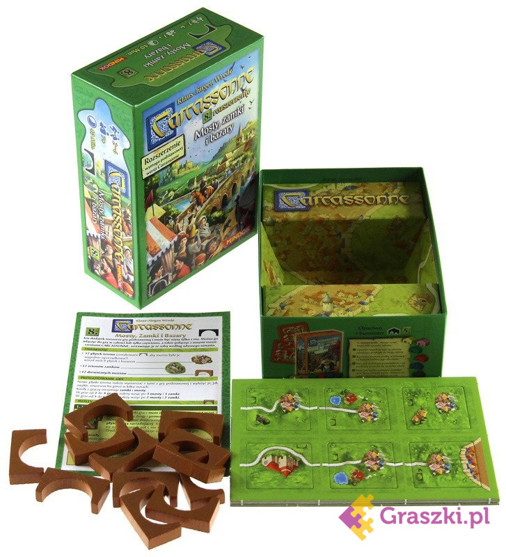 CARCASSONNE 8 - MOSTY, ZAMKI I BAZARY EDYCJA 2 zawartość CARCASSONNE 8 - MOSTY, ZAMKI I BAZARY EDYCJA 2 zawartość
