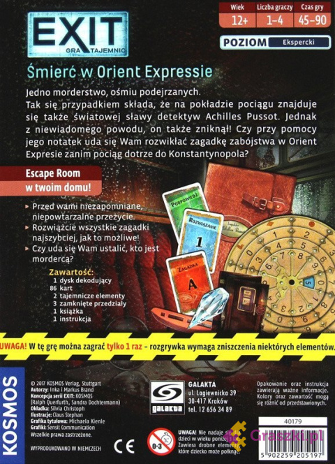 EXIT: Śmierć w Orient Expressie tył EXIT: Śmierć w Orient Expressie tył