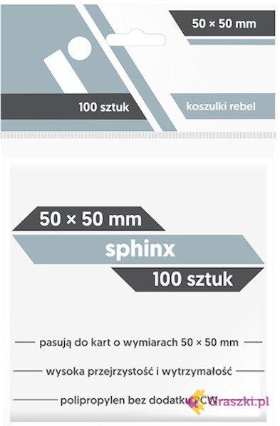 Koszulki na karty Rebel (50x50 mm) "Sphinx", 100 sztuk Koszulki na karty Rebel (50x50 mm) "Sphinx", 100 sztuk