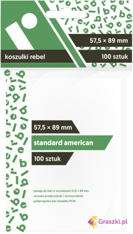 Koszulki na karty Rebel (57,5x89 mm) "Standard American", 100 sztuk
