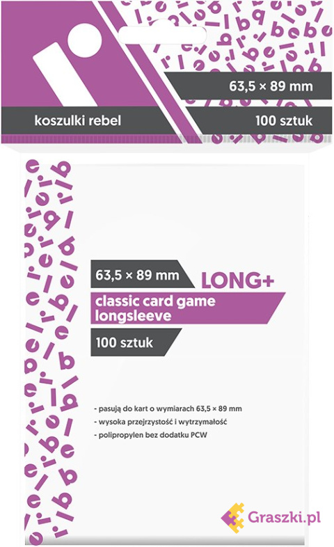 Koszulki na karty Rebel (63,5x89 mm) "Classic Card Game Longsleeve", 100 sztuk