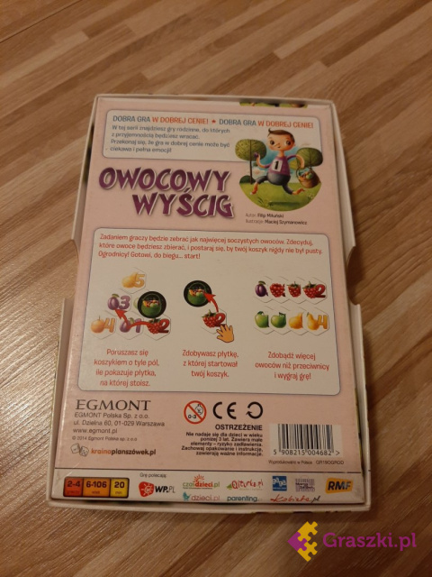 Owocowy Wyścig gra tył Owocowy Wyścig gra tył