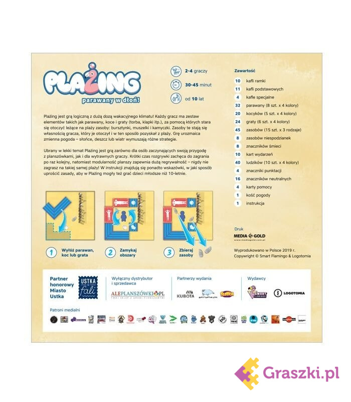 Plażing - parawany w dłoń tył Plażing - parawany w dłoń tył