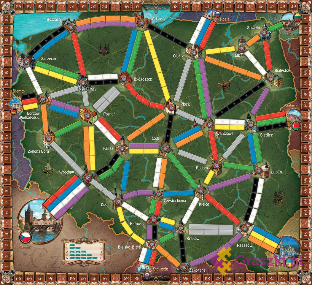 Wsiąść do Pociągu: Kolekcja Map 6.5 - Polska plansza Wsiąść do Pociągu: Kolekcja Map 6.5 - Polska plansza