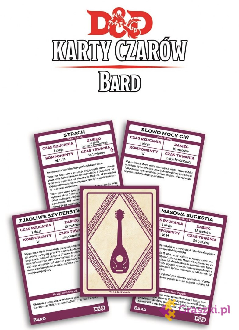 Dungeons & Dragons: Karty czarów - Bard elementy Dungeons & Dragons: Karty czarów - Bard elementy