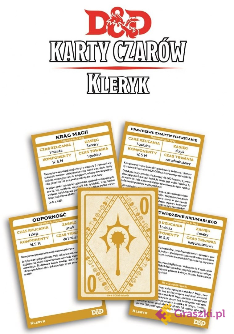 Dungeons & Dragons: Karty czarów - Kleryk zawartość Dungeons & Dragons: Karty czarów - Kleryk zawartość