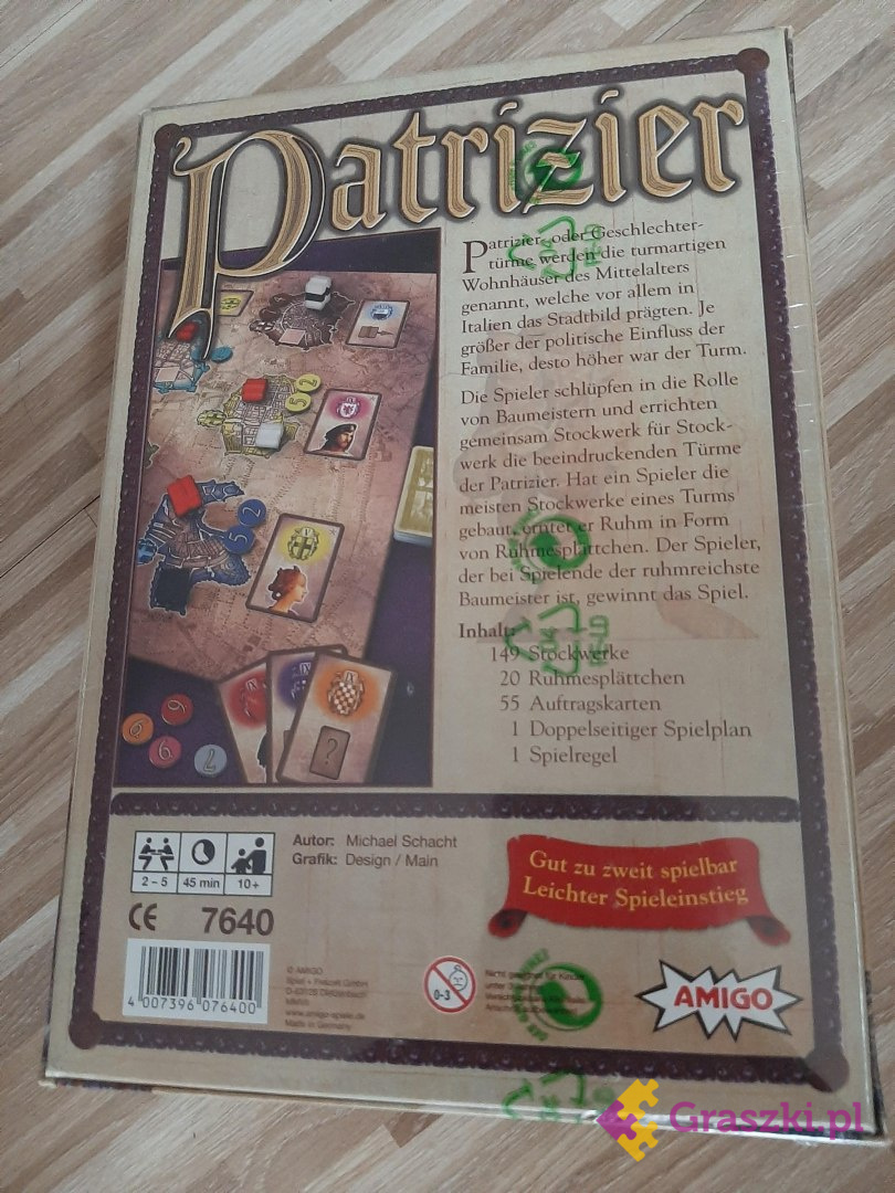 Patrycjusz (Patrizier / Patrician) (wersja niemiecka) tył Patrycjusz (Patrizier / Patrician) (wersja niemiecka) tył