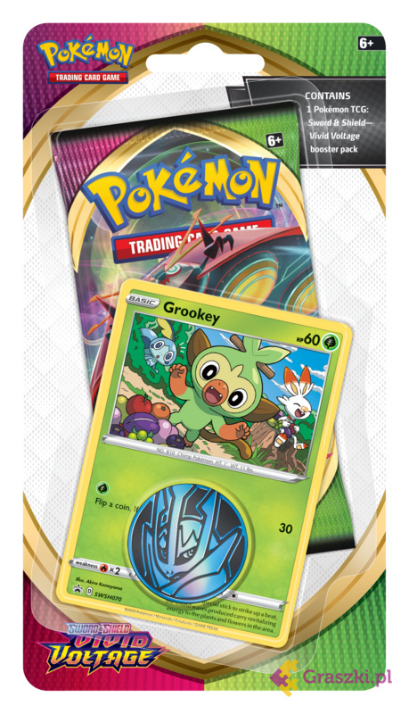 Pokemon TCG: Sword & Shield - Vivid Voltage - Checklane Blister - Grookey Pokemon TCG: Sword & Shield - Vivid Voltage - Checklane Blister - Grookey