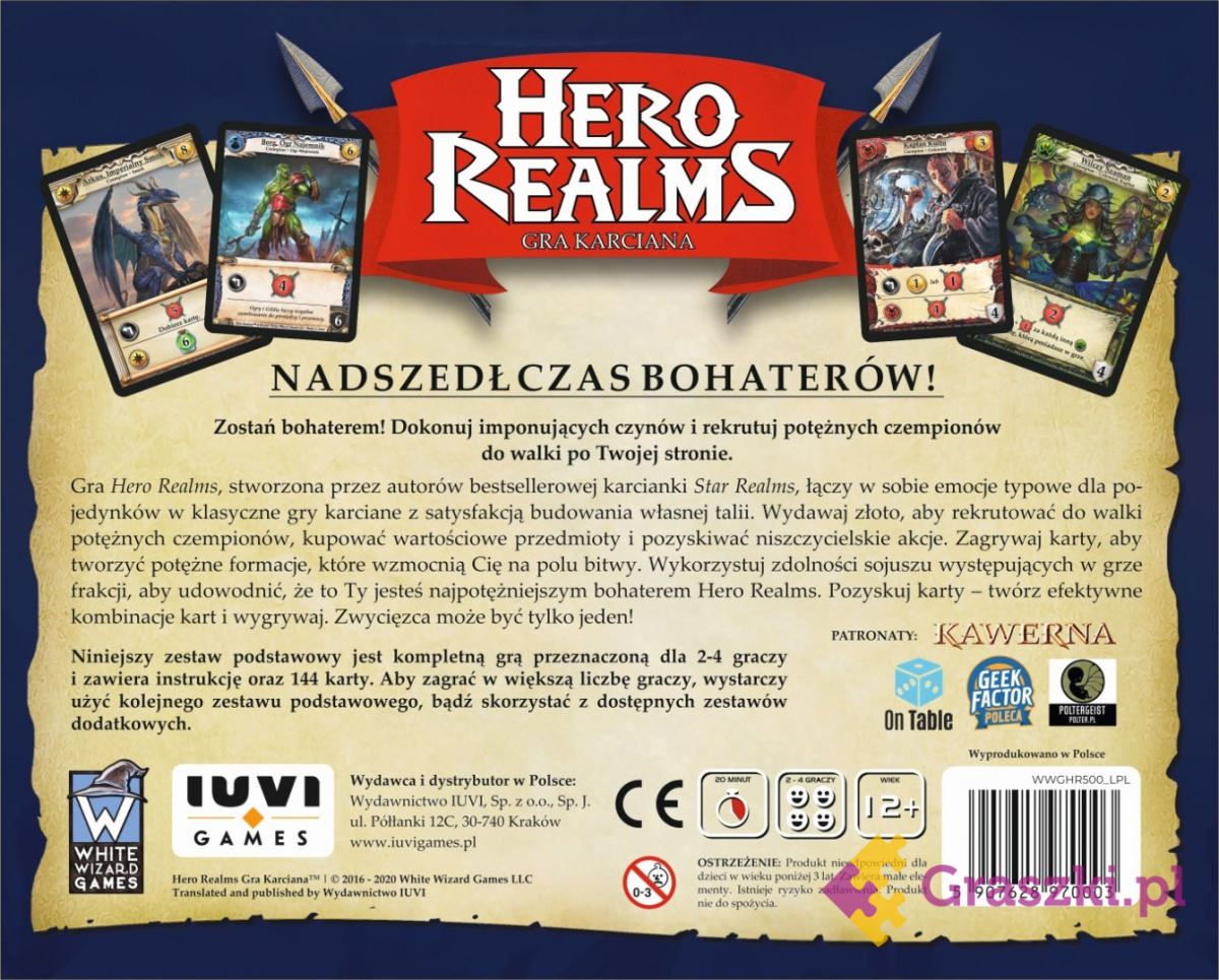 Hero Realms tył Hero Realms tył