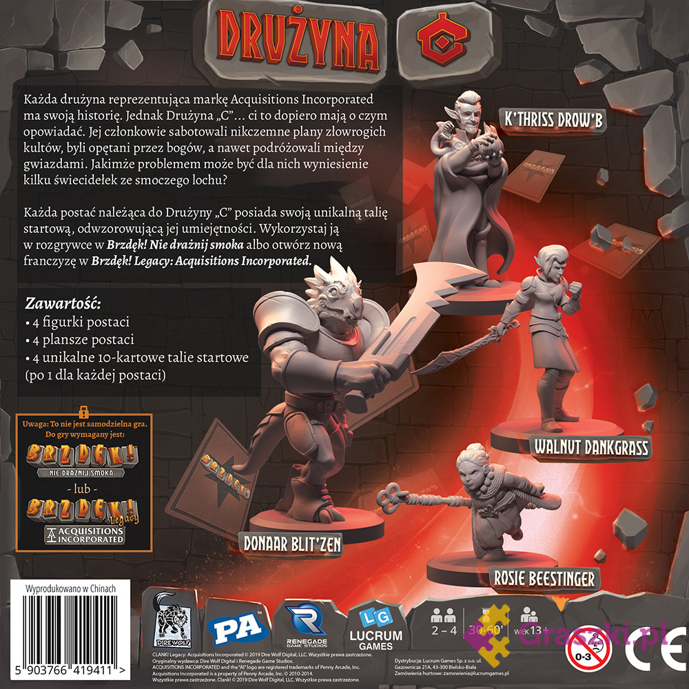 Brzdęk! Legacy: Acquisitions Incorporated - Drużyna "C" tył Brzdęk! Legacy: Acquisitions Incorporated - Drużyna "C" tył
