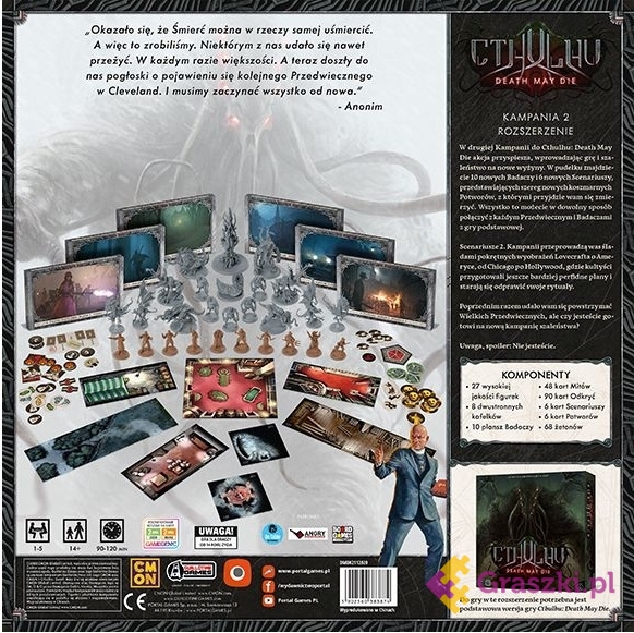 Cthulhu: Death May Die - Kampania 2 tył Cthulhu: Death May Die - Kampania 2 tył