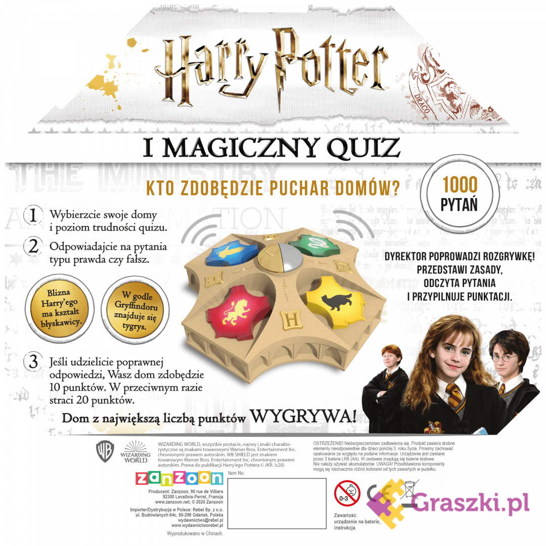Harry Potter i Magiczny Quiz tył Harry Potter i Magiczny Quiz tył