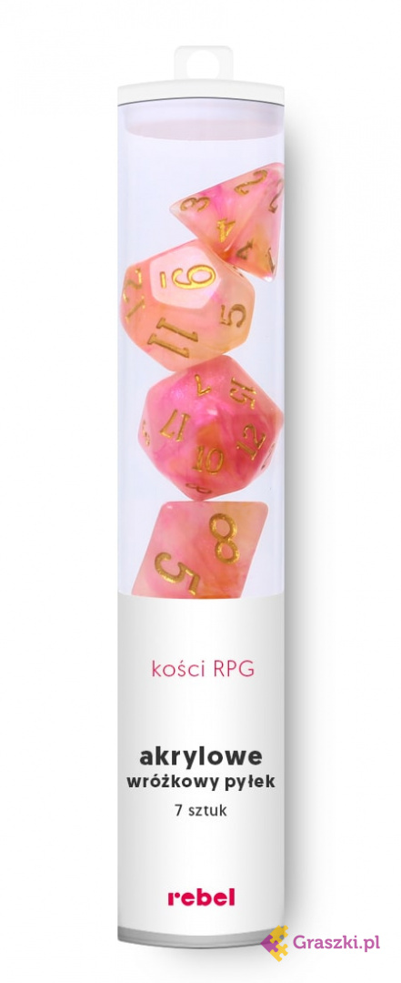 Komplet kości REBEL RPG - Akrylowe - Wróżkowy pyłek Komplet kości REBEL RPG - Akrylowe - Wróżkowy pyłek