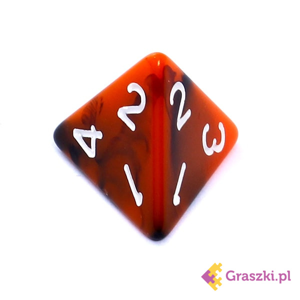 Komplet kości REBEL RPG - Dwukolorowe - Pomarańczowo-czarne k4 Komplet kości REBEL RPG - Dwukolorowe - Pomarańczowo-czarne k4