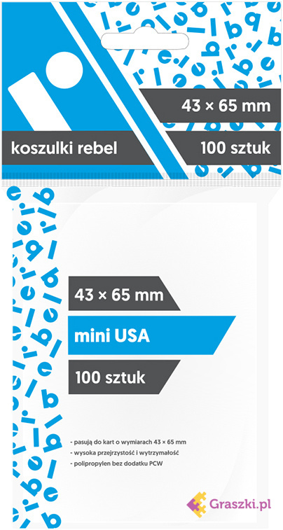 Koszulki na karty Rebel (43x65 mm) "Mini USA", 100 sztuk Koszulki na karty Rebel (43x65 mm) "Mini USA", 100 sztuk