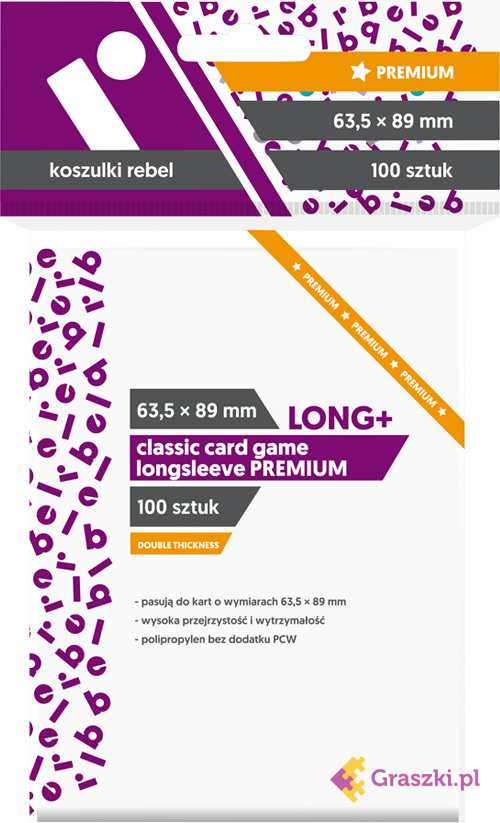 Koszulki na karty Rebel (63,5x89 mm) "Classic Card Game Longsleeve Premium", 100 sztu Koszulki na karty Rebel (63,5x89 mm) "Classic Card Game Longsleeve Premium", 100 sztu